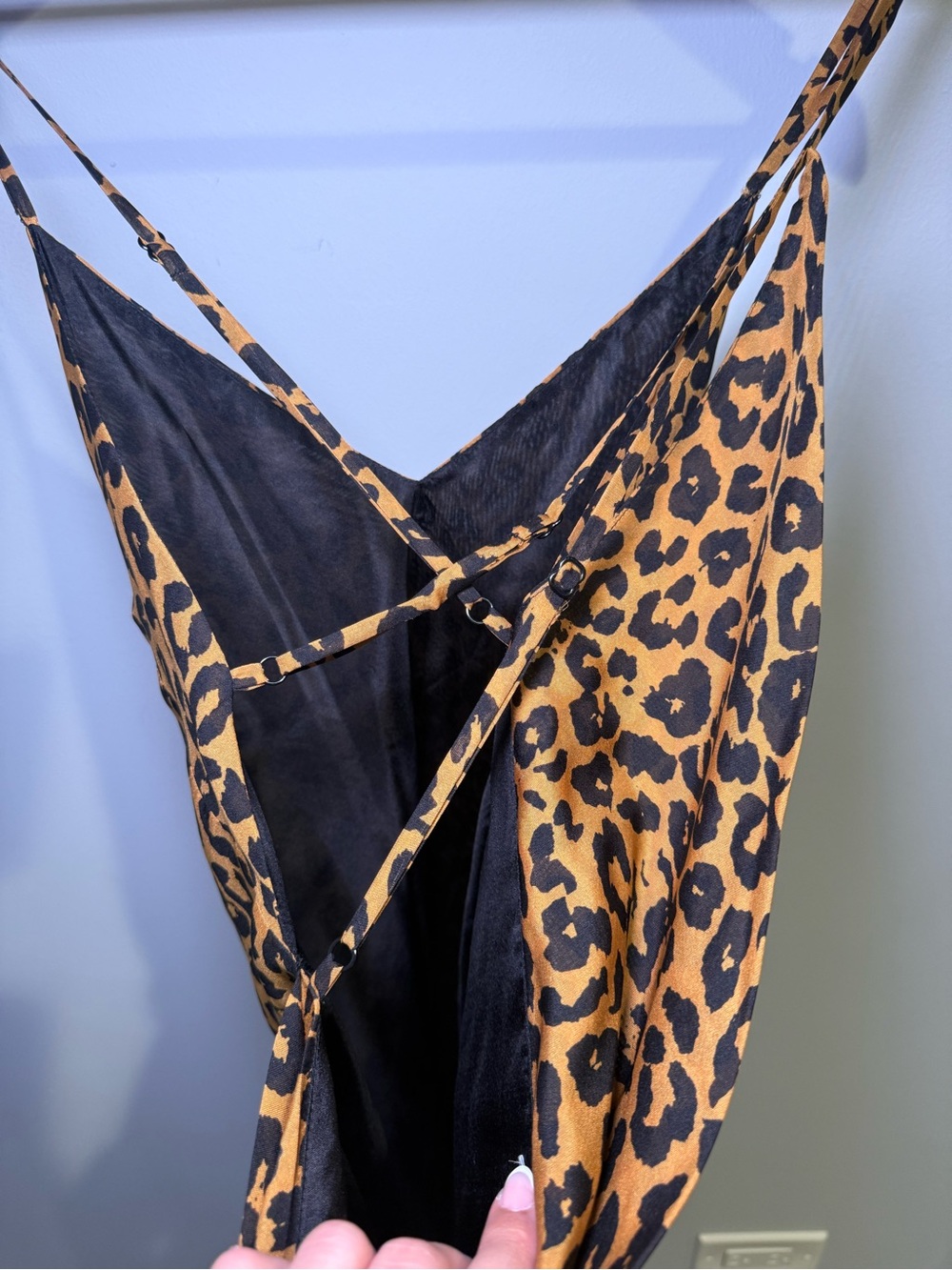 Michelle Mason Silk Leopard Print Maxi Gown Bias CrissCross Open Back Slip Sz 2 - Picture 5 of 9